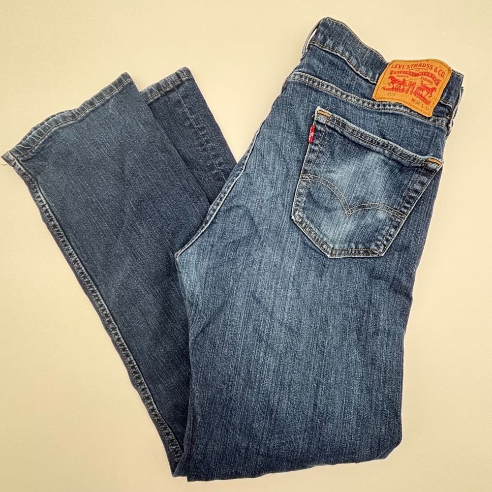 Levi Strauss Co 505 Mens Blue Denim‎ Jeans W34 L32 Straight Fit Casual